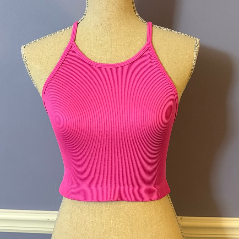 GAP Bright Pink Ribbed Tank Top